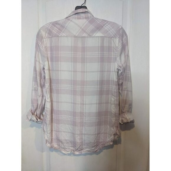 Aritzia the Group Babaton | Long Sleeve Utility Shirt in White/Clover Plaid - Picture 3 of 7
